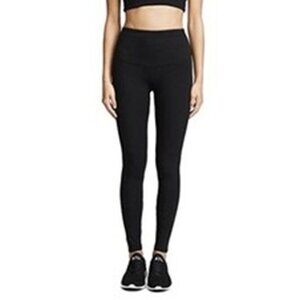 Spanx Womens Plus Size 1X Black Faux Suede High Rise Stretch Pants Leggings